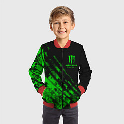 Бомбер детский Monster Energy Текстура, цвет: 3D-красный — фото 2