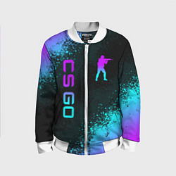 Бомбер детский CS GO NEON SYMBOL STYLE SKIN КС ГО НЕОН, цвет: 3D-белый