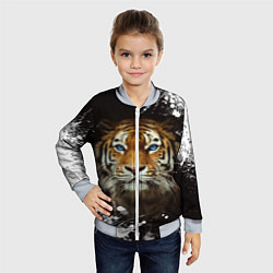 Бомбер детский Год тигра2022, цвет: 3D-серый — фото 2