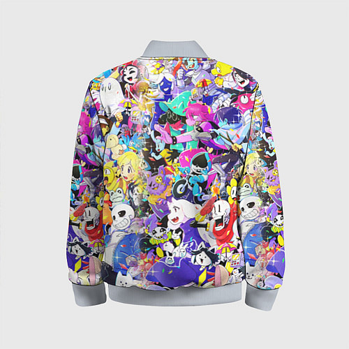 Детский бомбер UNDERTALE PATTERN HEROES, ВСЕ ГЕРОИ ИГРЫ / 3D-Серый – фото 2