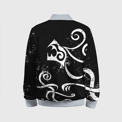 Детский бомбер ТАТУИРОВКА ДРАКЕНА WHITE AND BLACK / 3D-Серый – фото 2