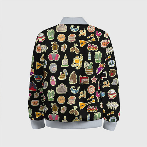 Детский бомбер Россия и СССР паттерн / 3D-Серый – фото 2
