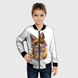 Бомбер детский Fox with a garland, цвет: 3D-черный — фото 2
