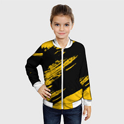 Бомбер детский BLACK AND YELLOW GRUNGE ГРАНЖ, цвет: 3D-белый — фото 2