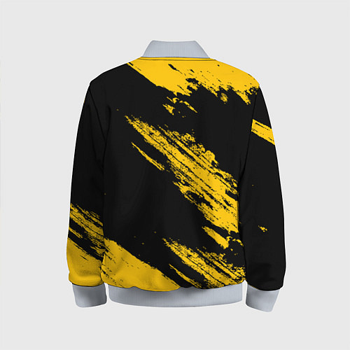 Детский бомбер BLACK AND YELLOW GRUNGE ГРАНЖ / 3D-Серый – фото 2