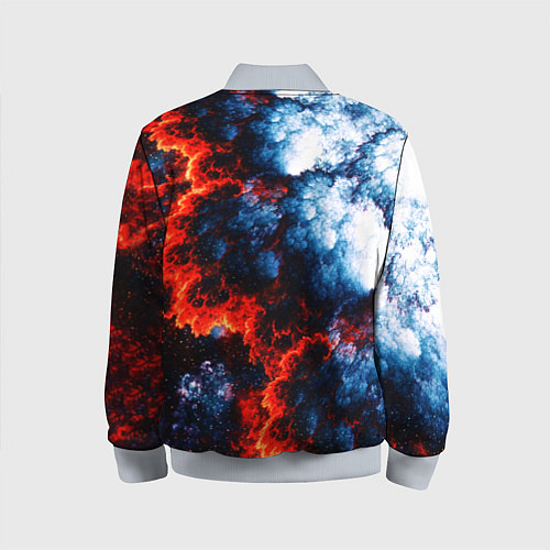 Детский бомбер 3D ЯДЕРНЫЙ КОСМИЧЕСКИЙ ВЗРЫВ ОГОНЬ / 3D-Серый – фото 2