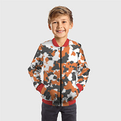 Бомбер детский Orange Camo, цвет: 3D-красный — фото 2