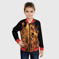 Бомбер детский Flame Pattern, цвет: 3D-красный — фото 2