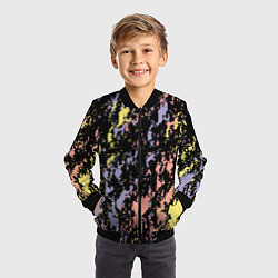 Бомбер детский Цветная абстракция брызгами, цвет: 3D-черный — фото 2