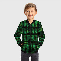 Бомбер детский Двоичный Код Binary Code, цвет: 3D-черный — фото 2