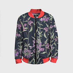 Бомбер детский Цветы Фиолетовые, цвет: 3D-красный