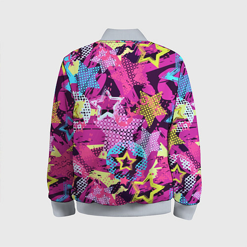 Детский бомбер Star Colorful Pattern Fashion Neon / 3D-Серый – фото 2