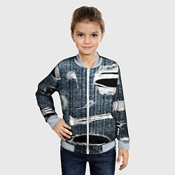 Бомбер детский Джинсовое рваньё Fashion trend, цвет: 3D-серый — фото 2