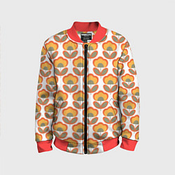 Бомбер детский ЦВЕТЫ В СТИЛЕ 70х, цвет: 3D-красный