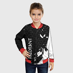 Бомбер детский Valorant - Паттерн надписи, цвет: 3D-красный — фото 2