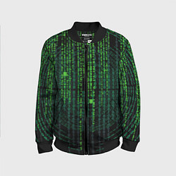 Бомбер детский Бинарная матрица, цвет: 3D-черный