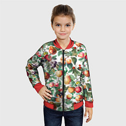 Бомбер детский Летний Фруктовый Сад, цвет: 3D-красный — фото 2