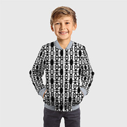 Бомбер детский Черно-белый современный узор, цвет: 3D-серый — фото 2