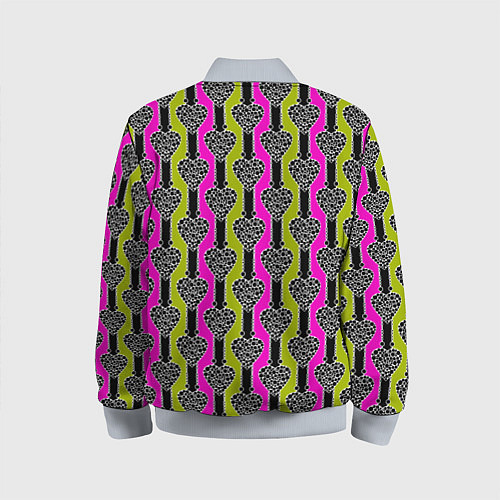 Детский бомбер Striped multicolored pattern Сердце / 3D-Серый – фото 2