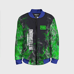 Бомбер детский Pubg - зелёное пламя, цвет: 3D-синий