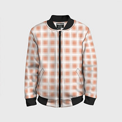 Бомбер детский Light beige plaid fashionable checkered pattern, цвет: 3D-черный