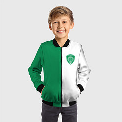 Бомбер детский ФК Ахмат бело-зеленая форма, цвет: 3D-черный — фото 2