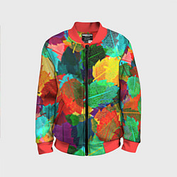 Бомбер детский Colored leaves, цвет: 3D-красный