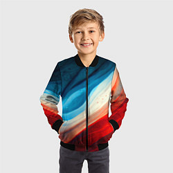 Бомбер детский Неоновые яркие волны, цвет: 3D-черный — фото 2