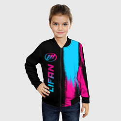 Бомбер детский Lifan - neon gradient: по-вертикали, цвет: 3D-черный — фото 2