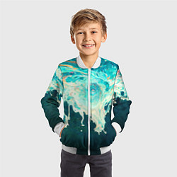 Бомбер детский Поток воды, цвет: 3D-белый — фото 2