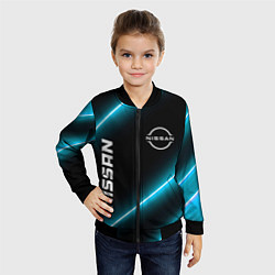 Бомбер детский Nissan неоновые лампы, цвет: 3D-черный — фото 2