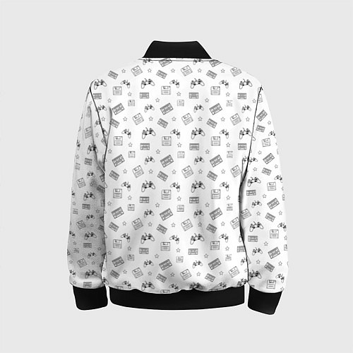 Детский бомбер 90s pattern on white / 3D-Черный – фото 2