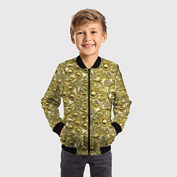 Бомбер детский Золотая чеканка - текстура, цвет: 3D-черный — фото 2