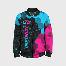 Бомбер детский Infiniti - neon gradient: по-вертикали, цвет: 3D-черный