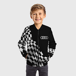 Бомбер детский Audi racing flag, цвет: 3D-черный — фото 2