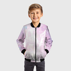 Бомбер детский Розовые облака на голубом небе, цвет: 3D-черный — фото 2