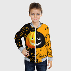 Бомбер детский Тыква на Хэллоуин, цвет: 3D-серый — фото 2