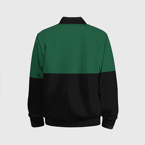 Детский бомбер Серьёзный Зелёный / 3D-Черный – фото 2