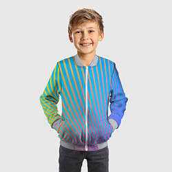 Бомбер детский Абстрактные линии, цвет: 3D-серый — фото 2