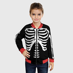 Бомбер детский Скелет костюм верх, цвет: 3D-красный — фото 2