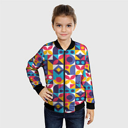 Бомбер детский Геометрический орнамент Паттерн, цвет: 3D-черный — фото 2