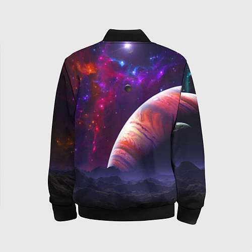 Детский бомбер Бесконечное космическое пространство - Планета / 3D-Черный – фото 2