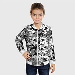 Бомбер детский Городской пиксель камуфляж, цвет: 3D-белый — фото 2
