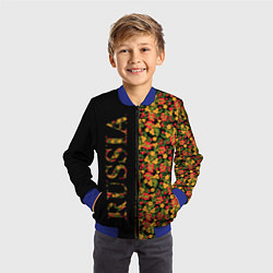 Бомбер детский Хохлома-символ России, цвет: 3D-синий — фото 2