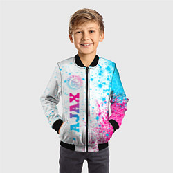 Бомбер детский Ajax neon gradient style: по-вертикали, цвет: 3D-черный — фото 2