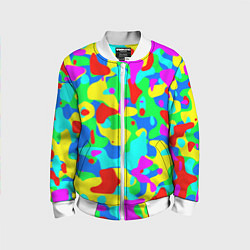 Бомбер детский Форма маляра - кляксы, цвет: 3D-белый