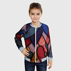 Бомбер детский Граффити сердца, цвет: 3D-серый — фото 2