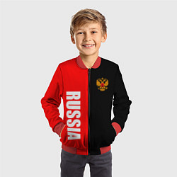 Бомбер детский Россия: Черно-красный, цвет: 3D-красный — фото 2