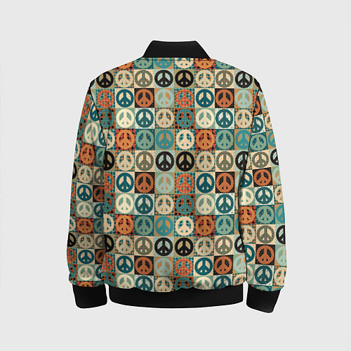Детский бомбер Peace symbol pattern / 3D-Черный – фото 2