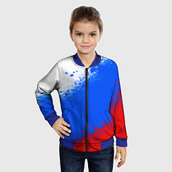 Бомбер детский Флаг России - триколор, цвет: 3D-синий — фото 2